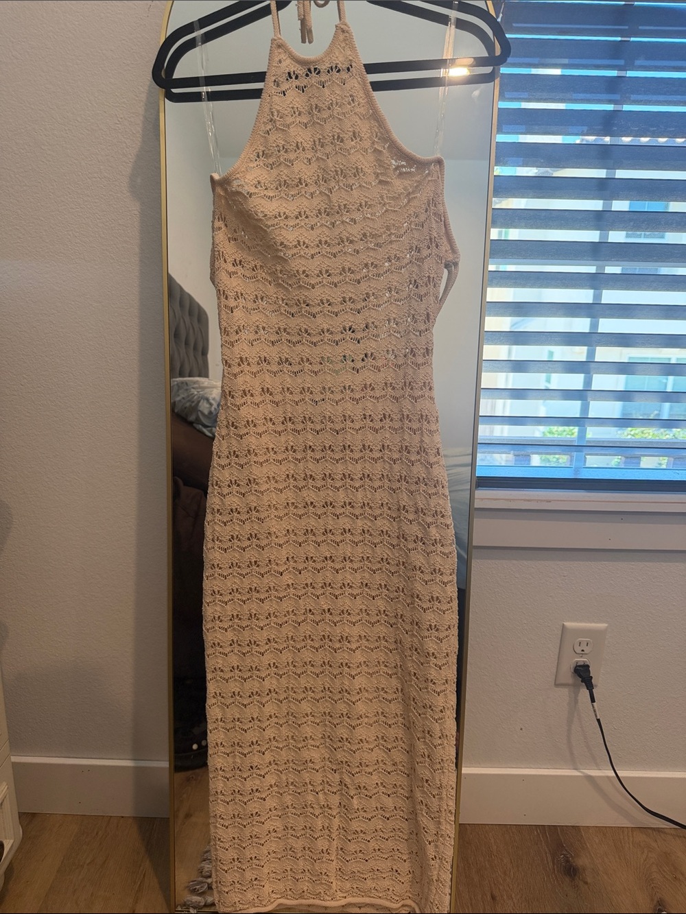 D3 Sexy Crochet Halter Maxi Dress - vacation